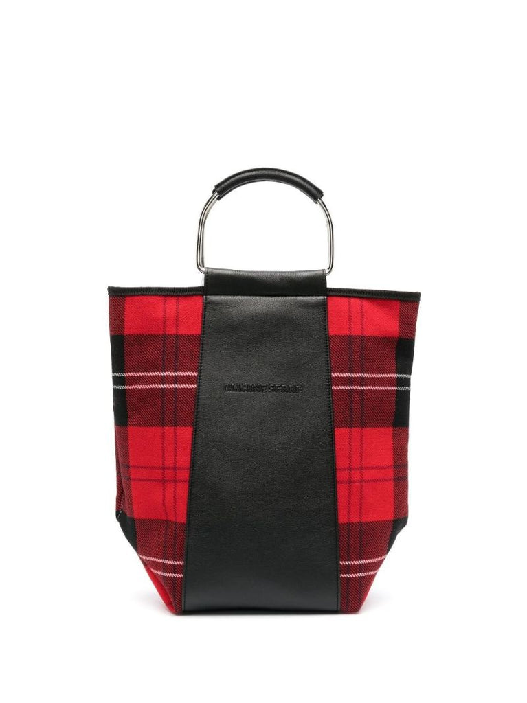 Red Tartan Pattern Tote Bag