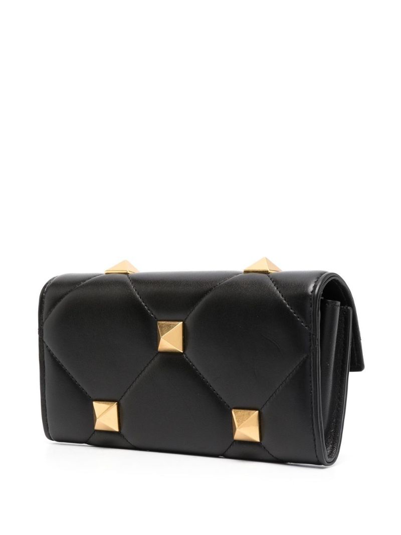Black Roman Stud Leather Shoulder Bag