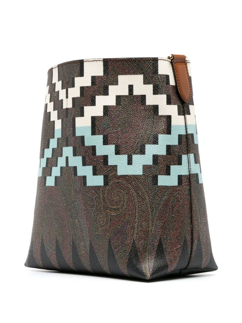 Brown Geometric Print Bag