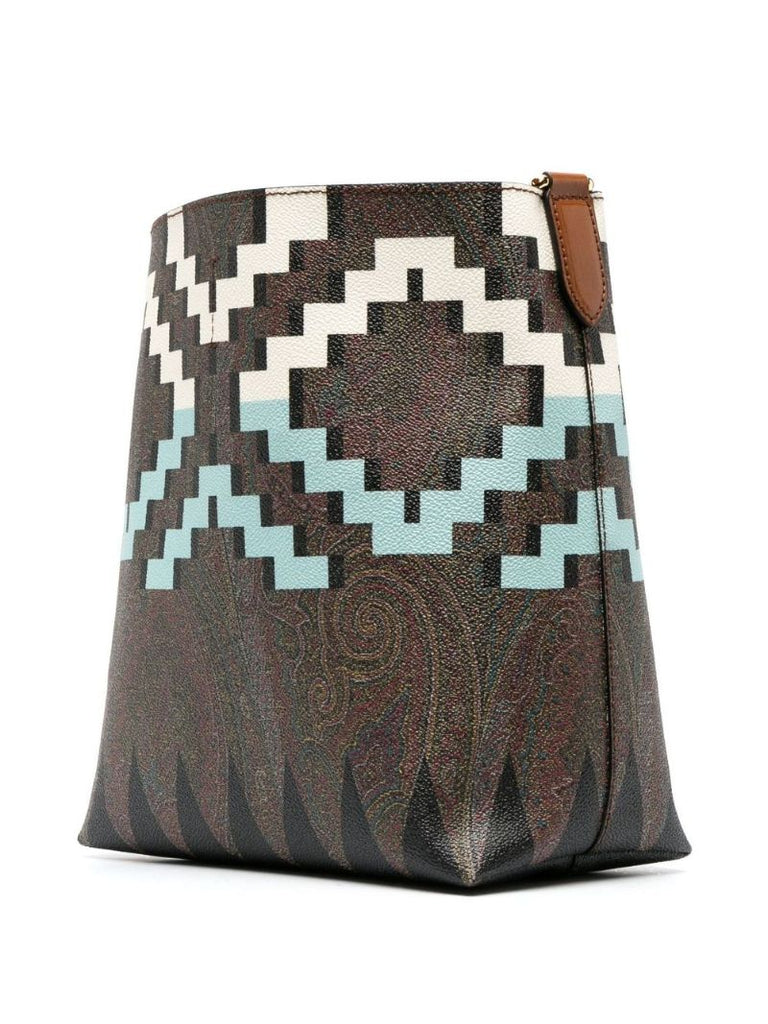 Brown Geometric Print Bag