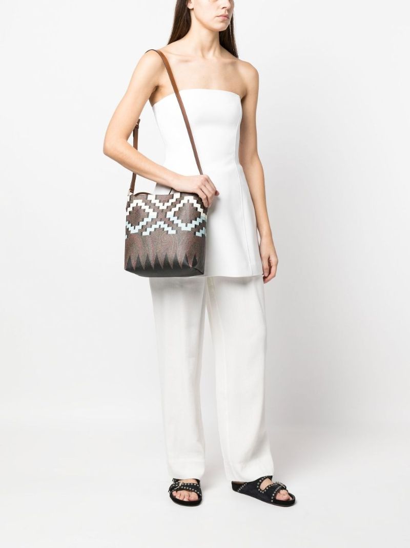 Brown Geometric Print Bag