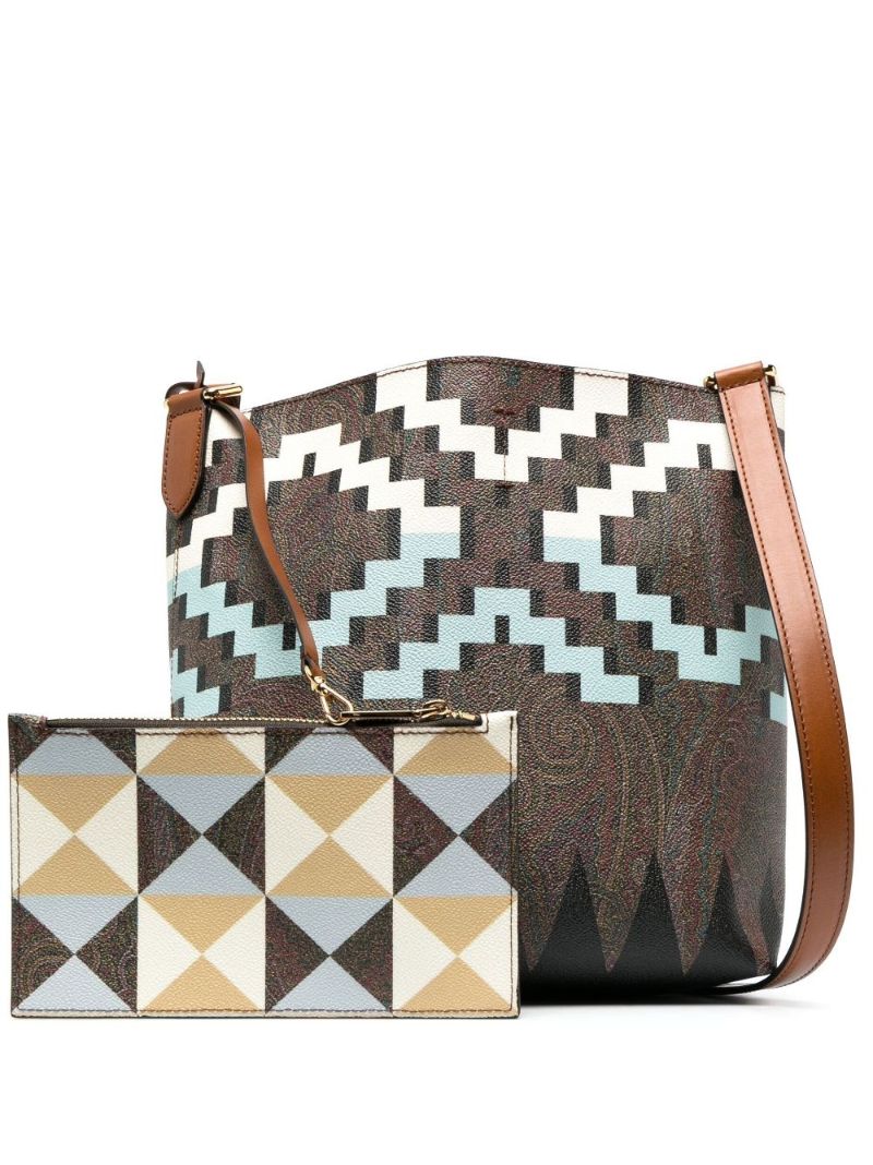Brown Geometric Print Bag