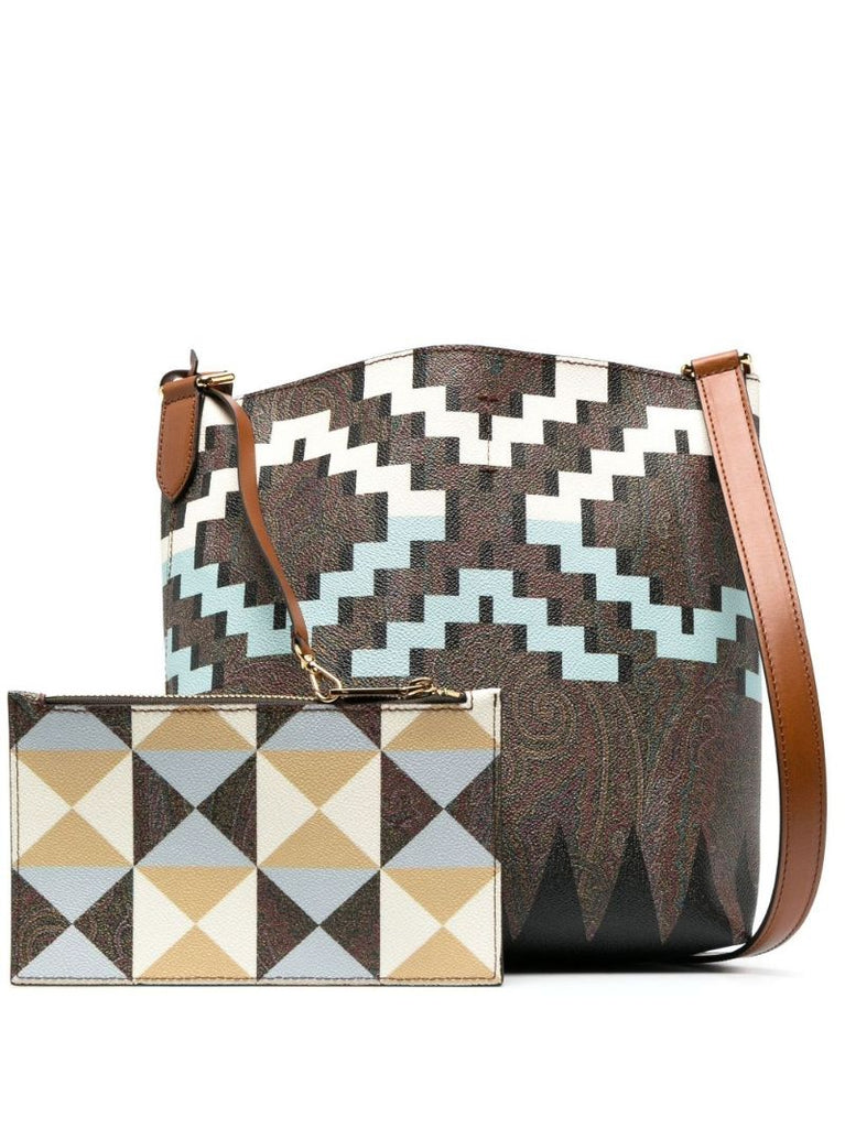 Brown Geometric Print Bag