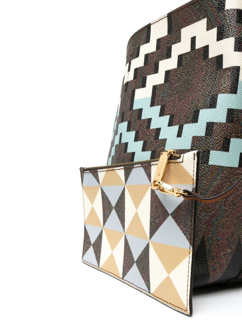 Brown Geometric Print Bag
