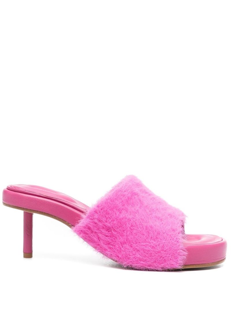 Pink Les Argilla Fluffy Mules
