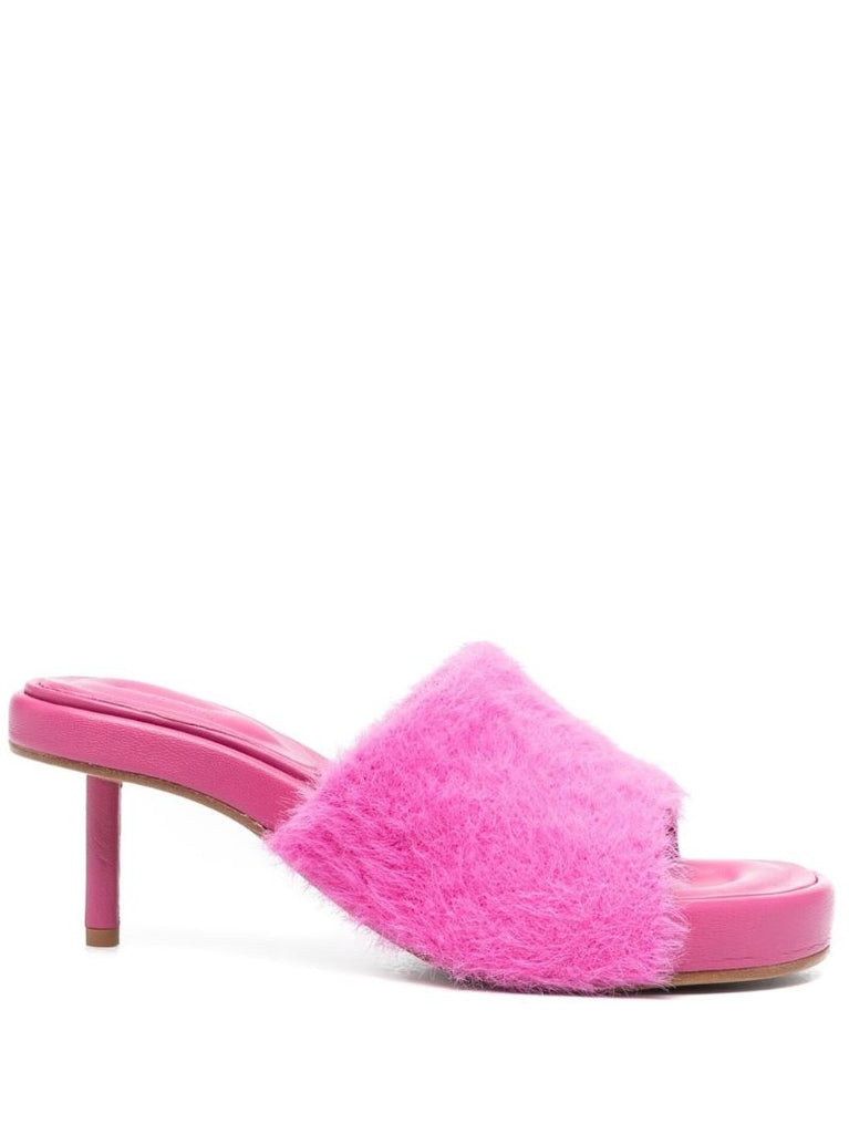 Pink Les Argilla Fluffy Mules