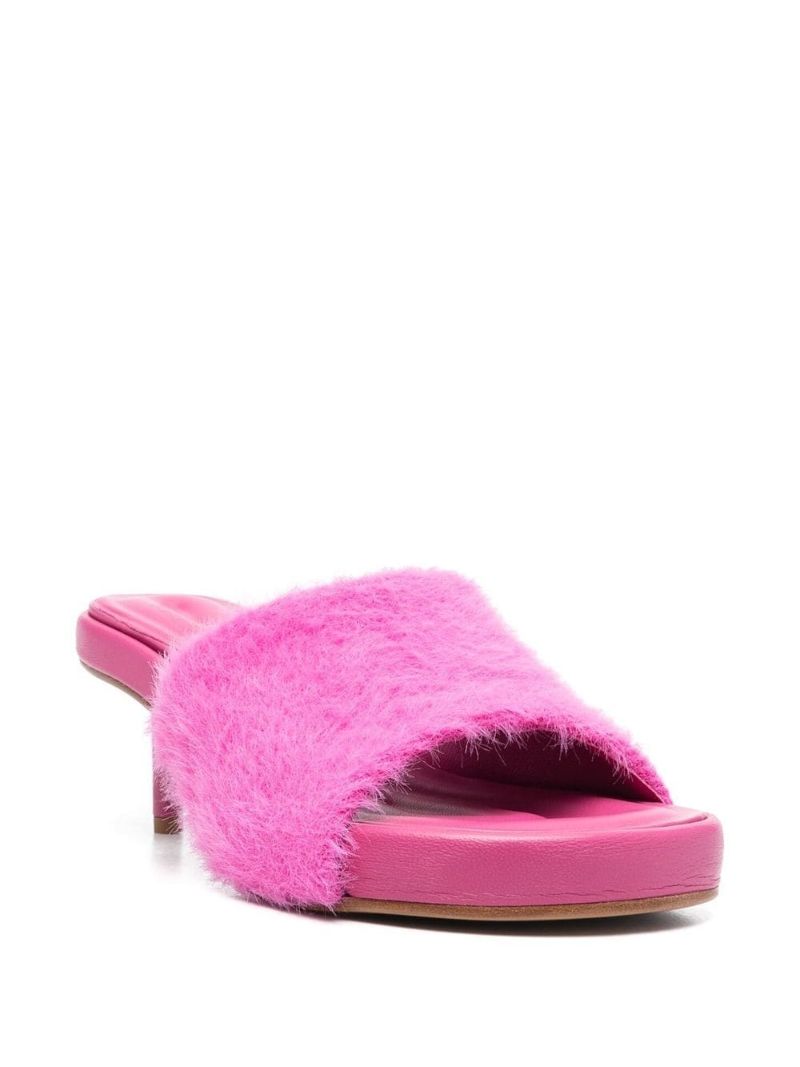 Pink Les Argilla Fluffy Mules