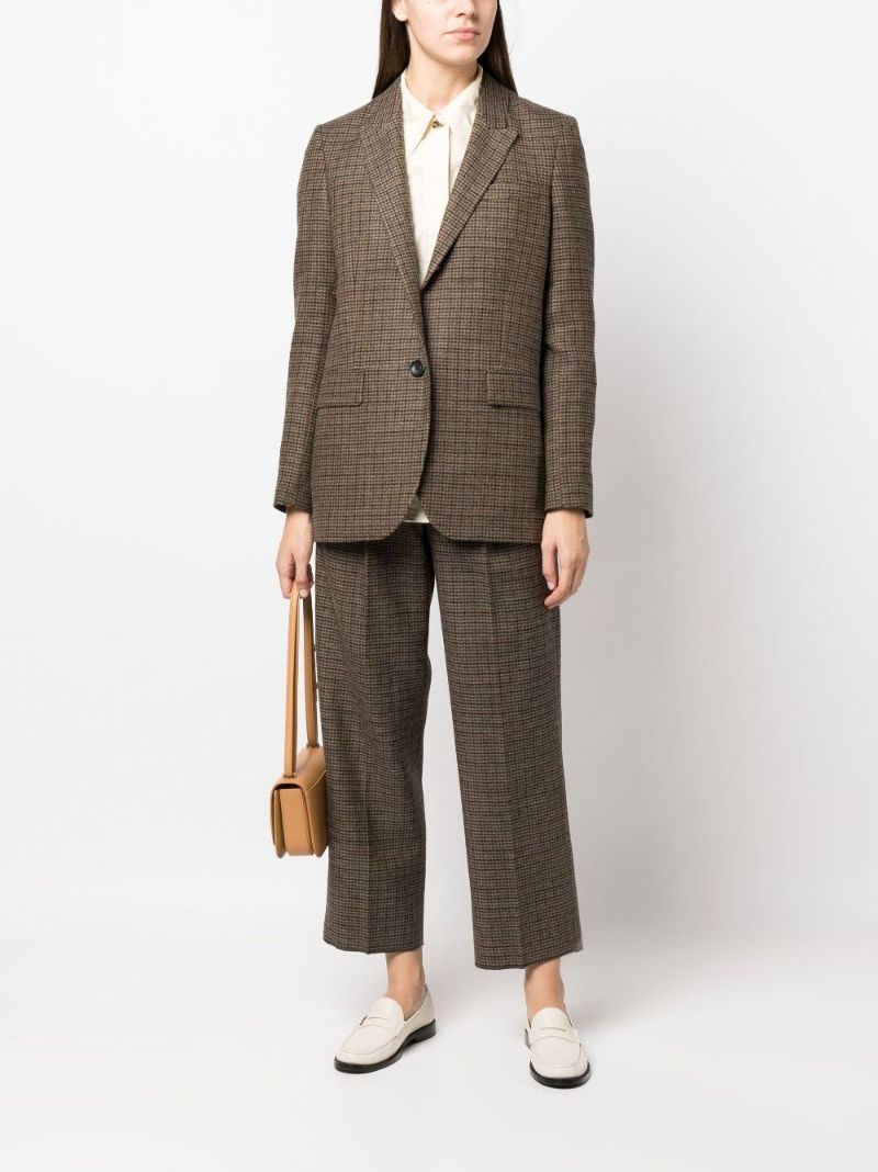 Brown Bella Single-breasted Wool Blazer