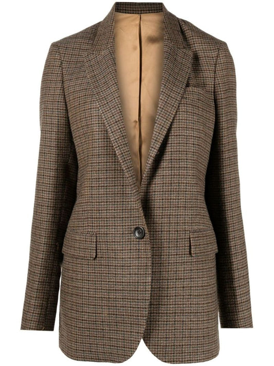 Brown Bella Single-breasted Wool Blazer