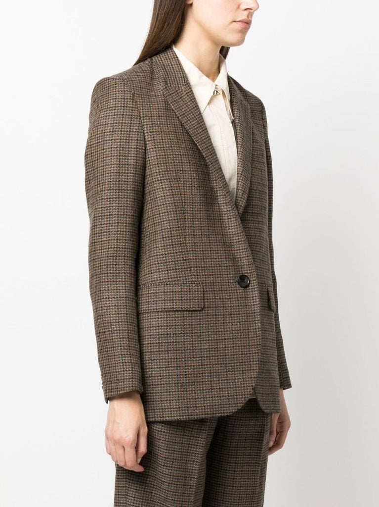 Brown Bella Single-breasted Wool Blazer