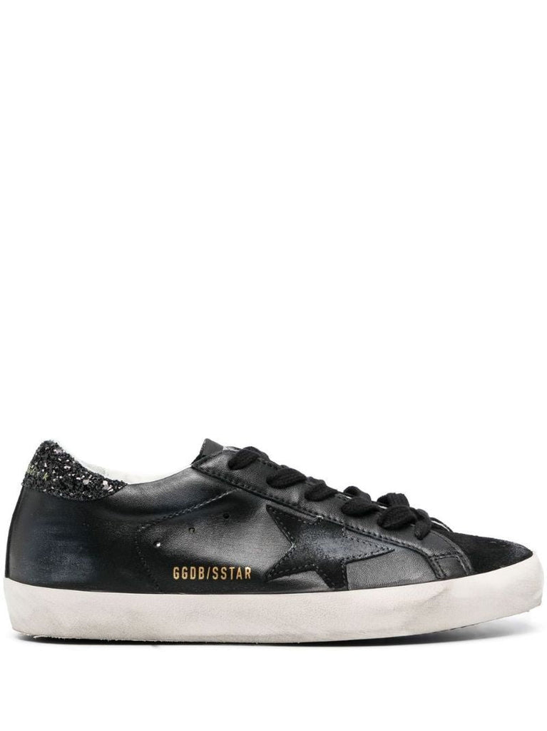 Black Super Star Leather Sneakers
