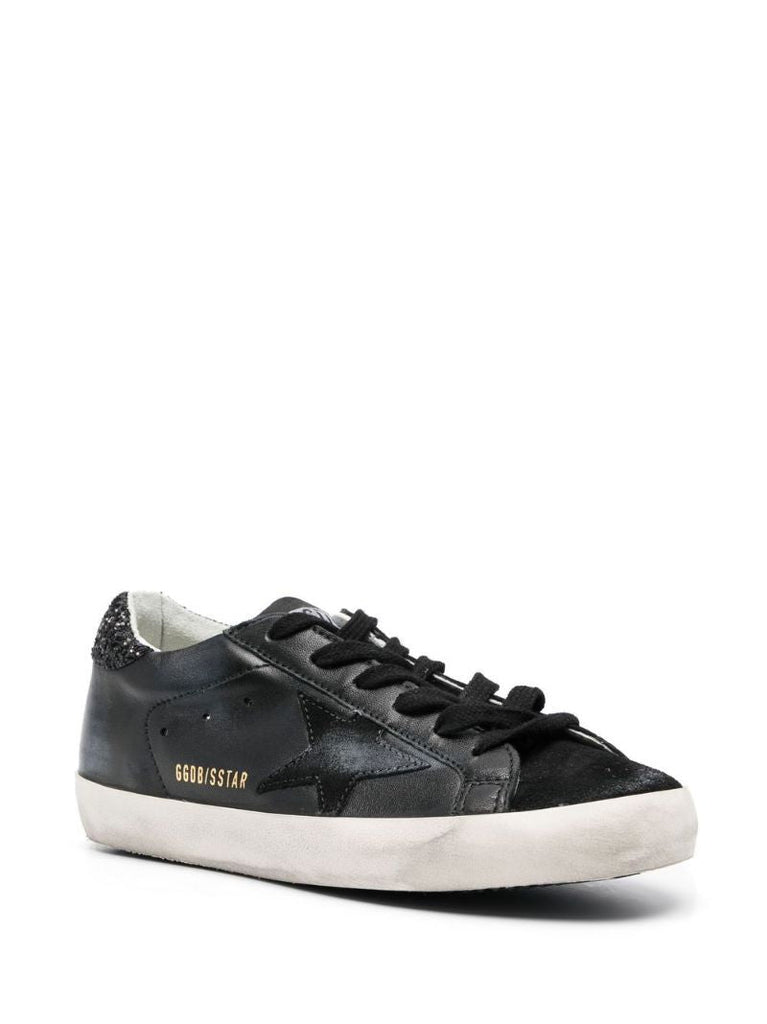 Black Super Star Leather Sneakers