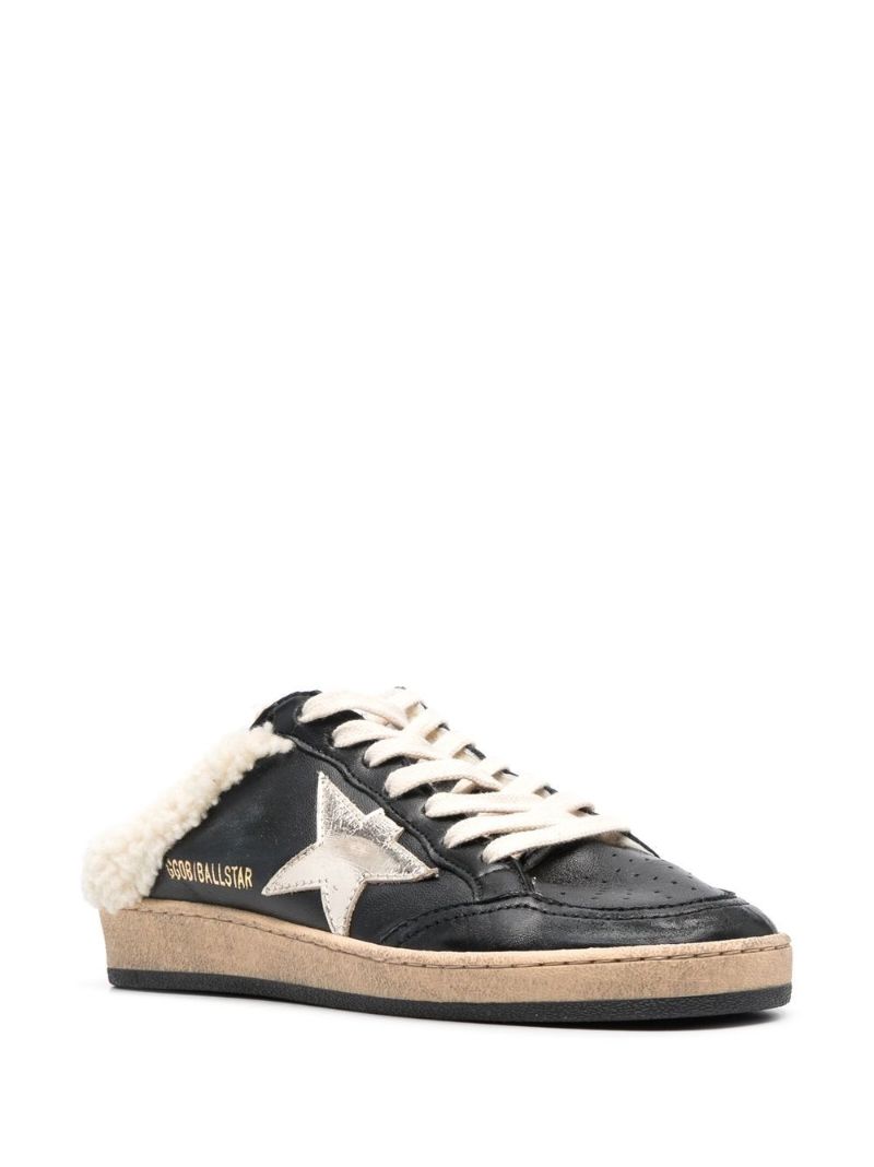 Black Sabot Leather Slip on Sneakers