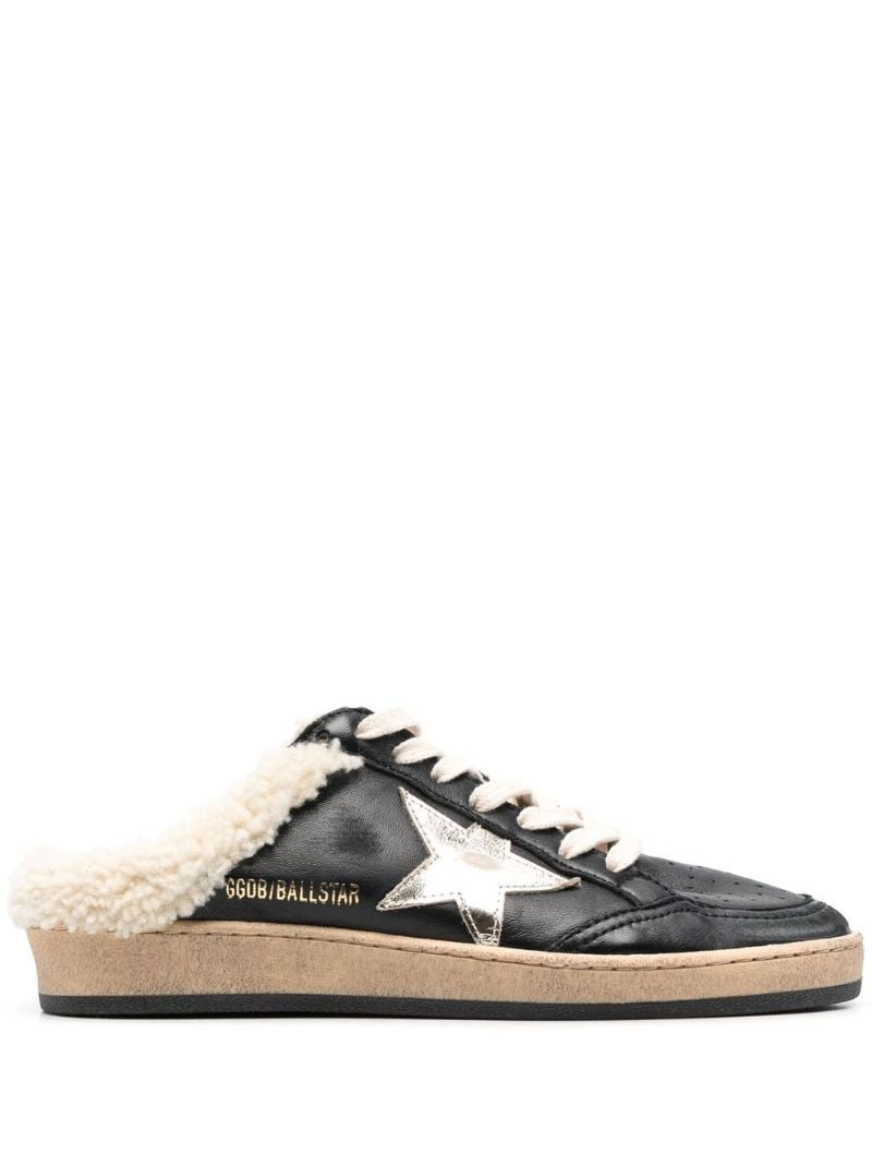 Black Sabot Leather Slip on Sneakers