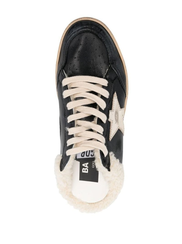 Black Sabot Leather Slip on Sneakers