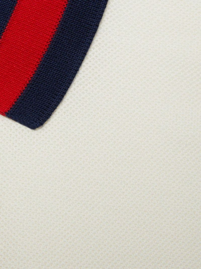 White Web Collar Cotton Polo Shirt