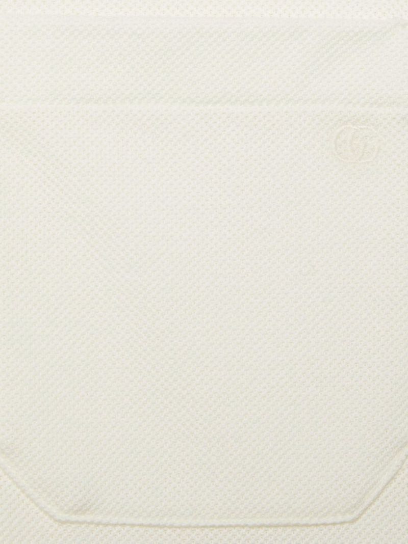 White Web Collar Cotton Polo Shirt