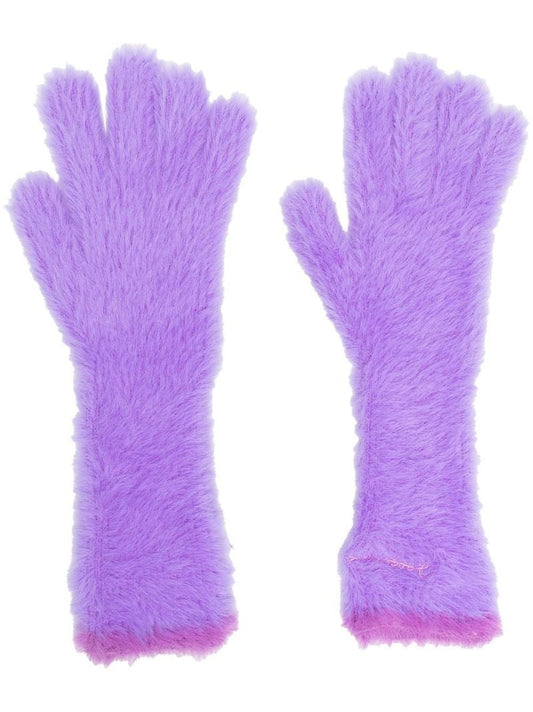 Purple Les Gants Neve Fluffy Gloves