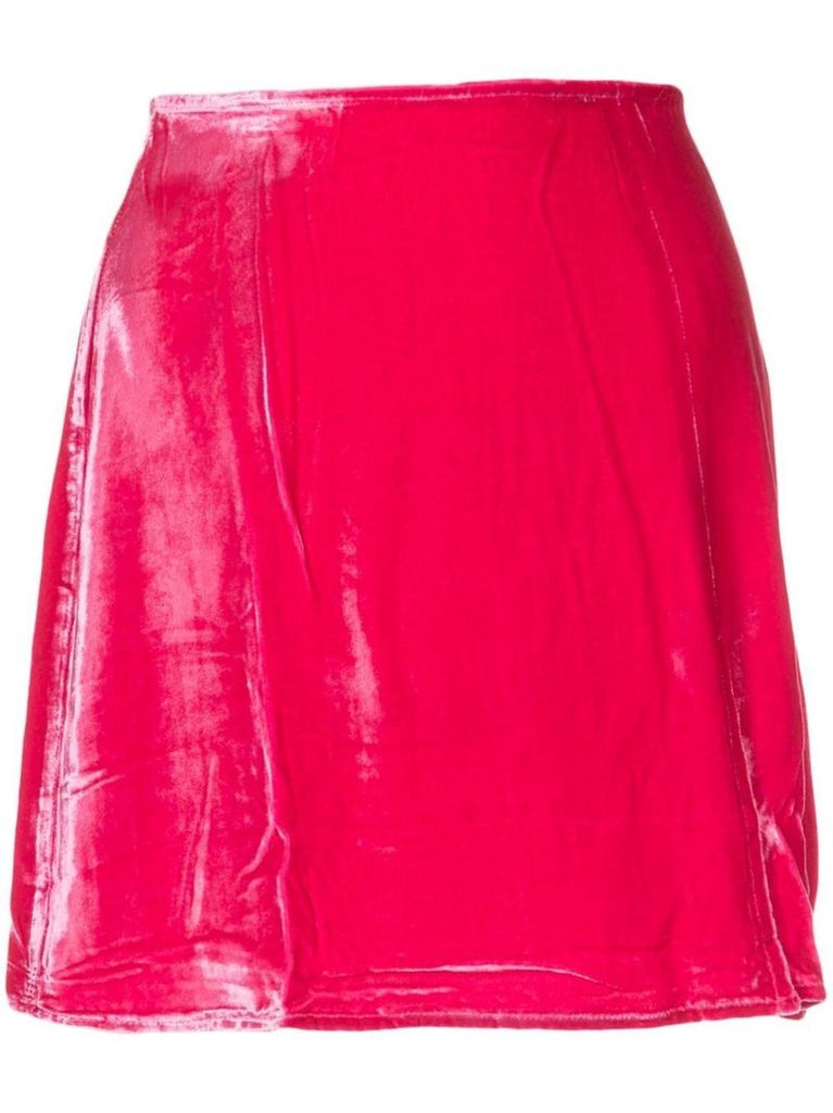 Pink Cleo Velvet Mini Skirt