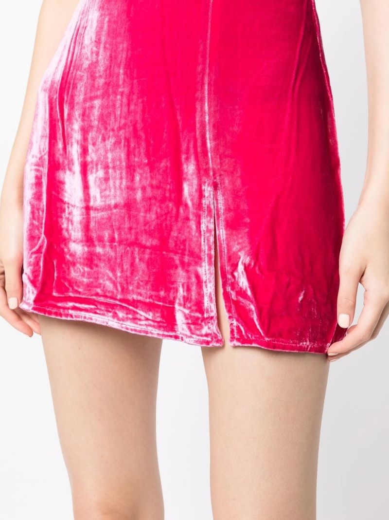 Pink Cleo Velvet Mini Skirt
