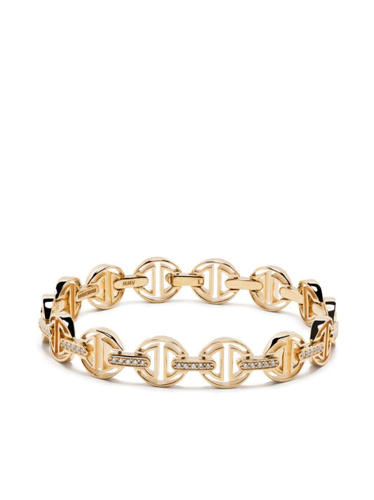 18k Yellow Gold Tri-link Diamond Bracelet