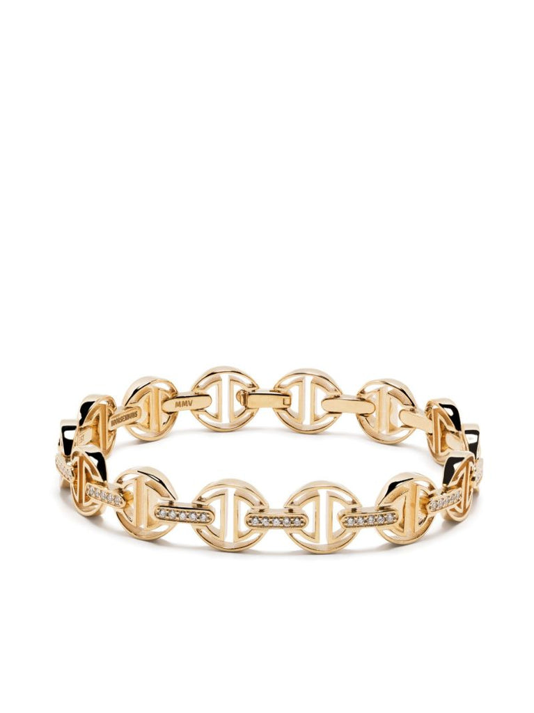 18k Yellow Gold Tri-link Diamond Bracelet