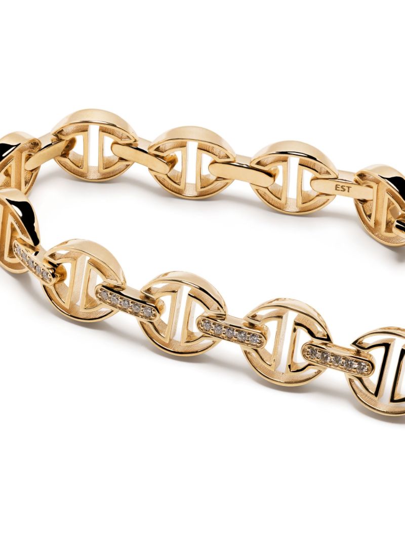 18k Yellow Gold Tri-link Diamond Bracelet