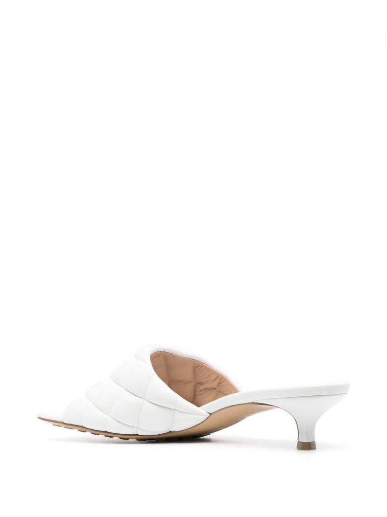 White Padded 45 Leather Mules
