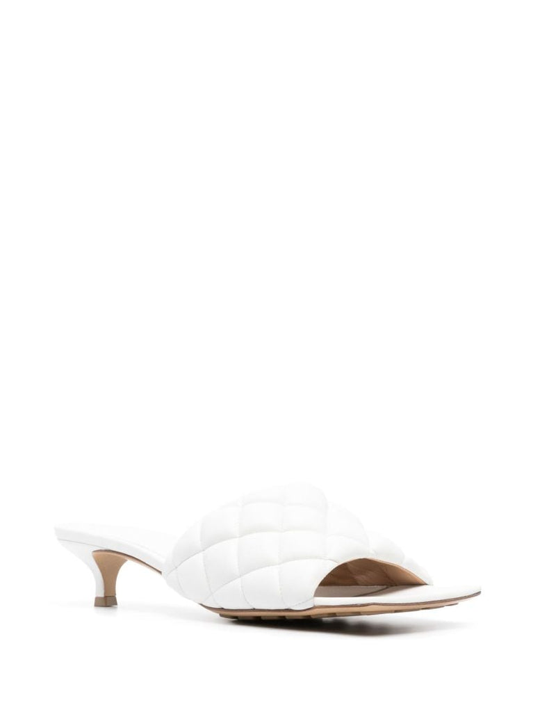 White Padded 45 Leather Mules