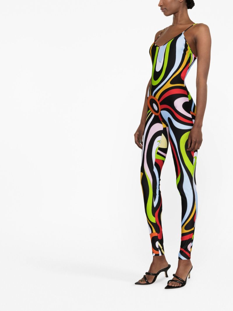 Multicolour Marmo Print Jumpsuit