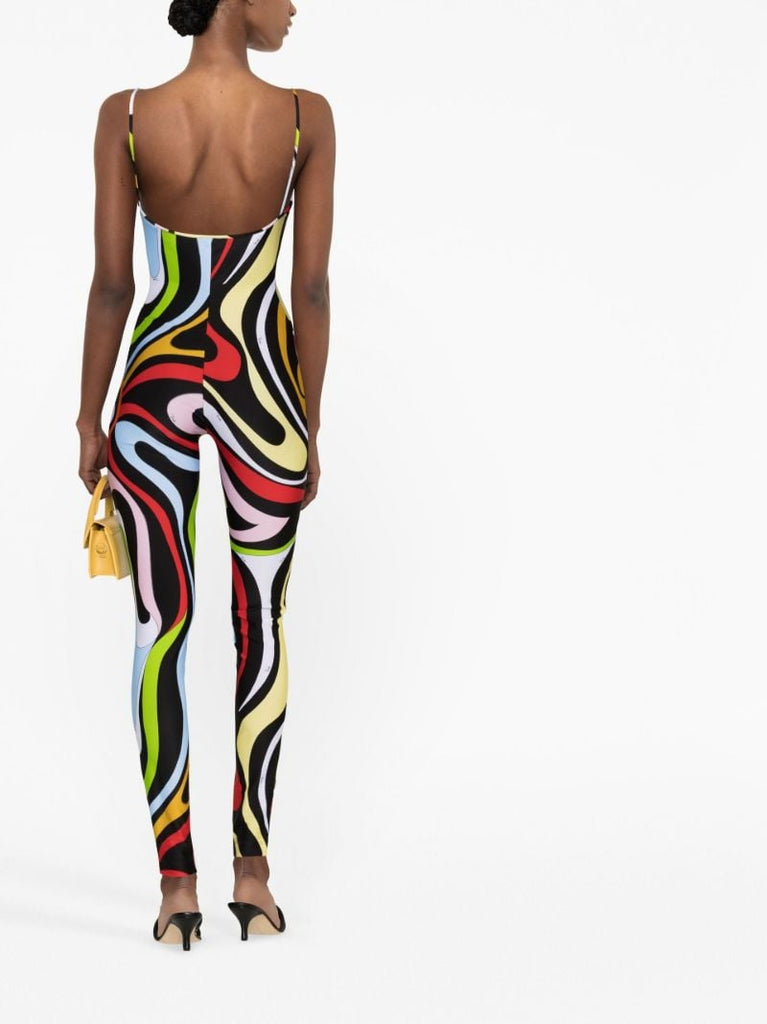 Multicolour Marmo Print Jumpsuit