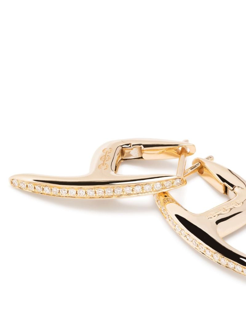 18k Yellow Gold Mini Axe Diamond Drop Earrings