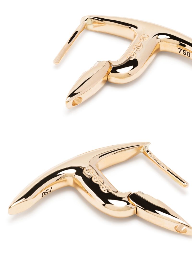 18k Yellow Gold Mini Axe Diamond Drop Earrings