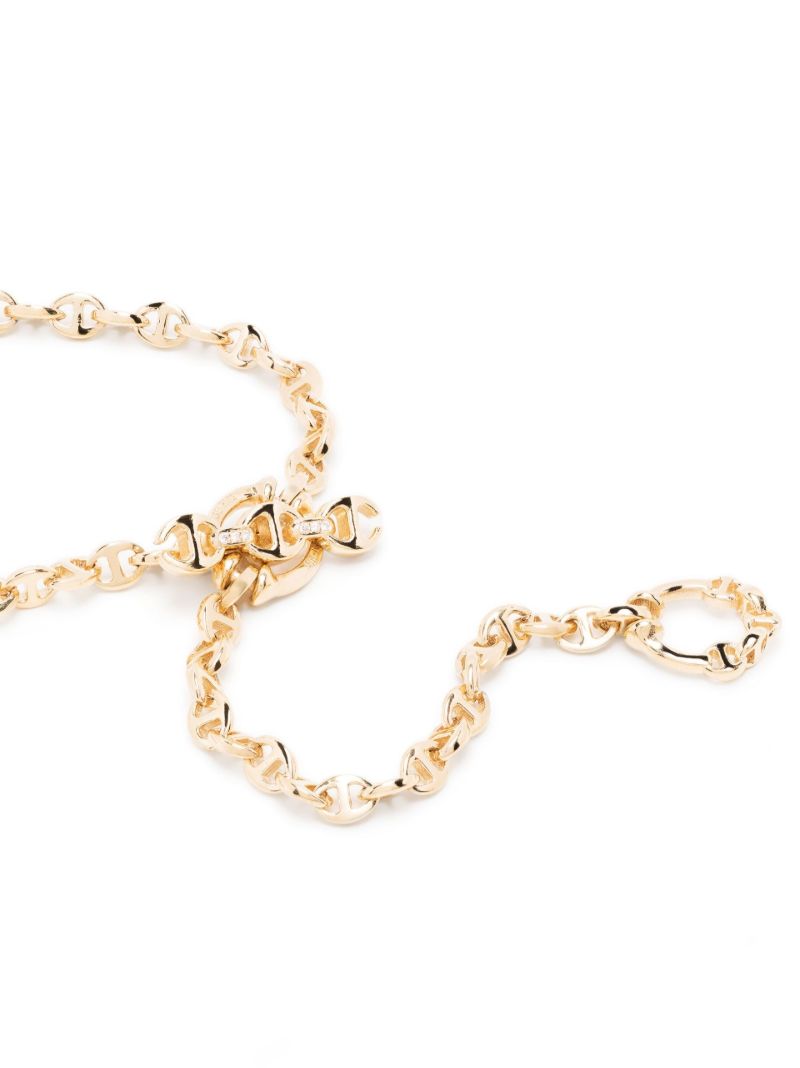 18k Yellow Gold Open-link Diamond Necklace