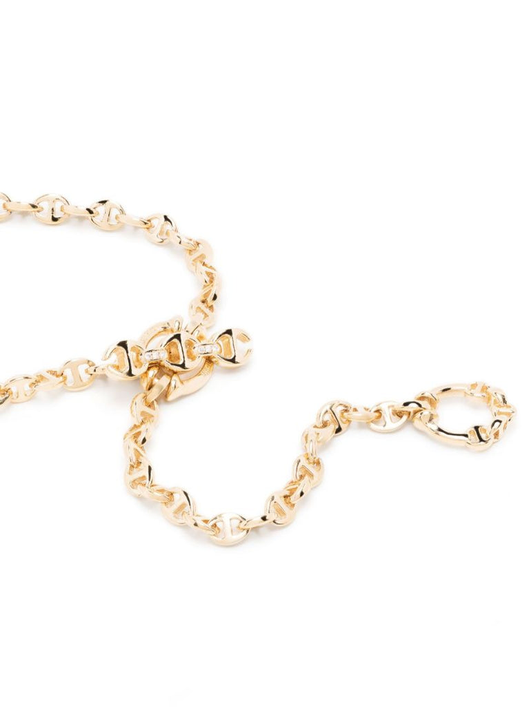 18k Yellow Gold Open-link Diamond Necklace