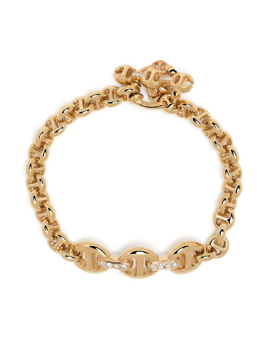 18k Yellow Gold Open-link Diamond Bracelet