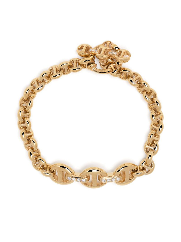 18k Yellow Gold Open-link Diamond Bracelet