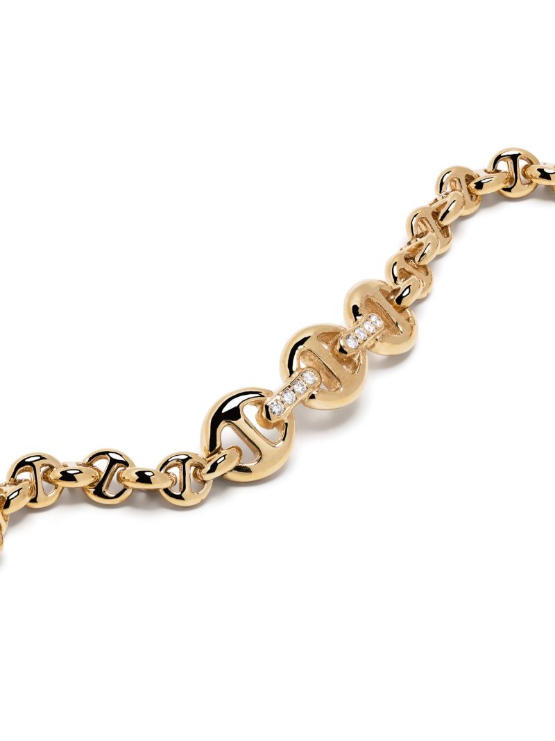 18k Yellow Gold Open-link Diamond Bracelet