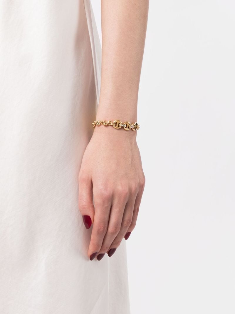 18k Yellow Gold Open-link Diamond Bracelet