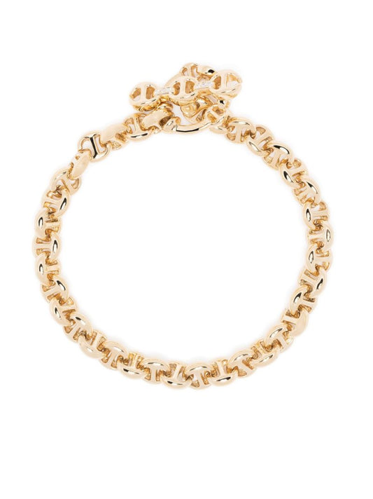 18k Yellow Gold Open-link Diamond Bracelet