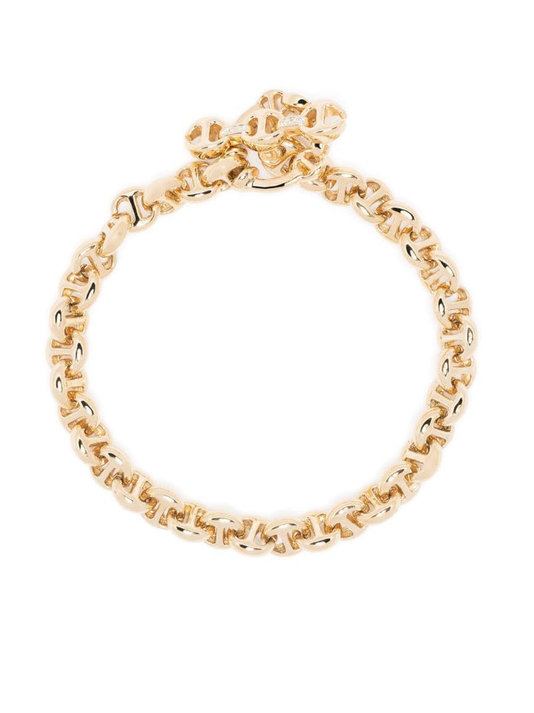 18k Yellow Gold Open-link Diamond Bracelet