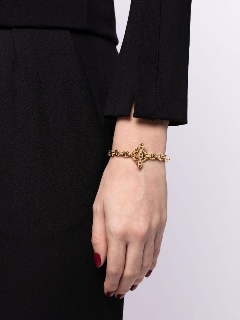 18k Yellow Gold Open-link Diamond Bracelet