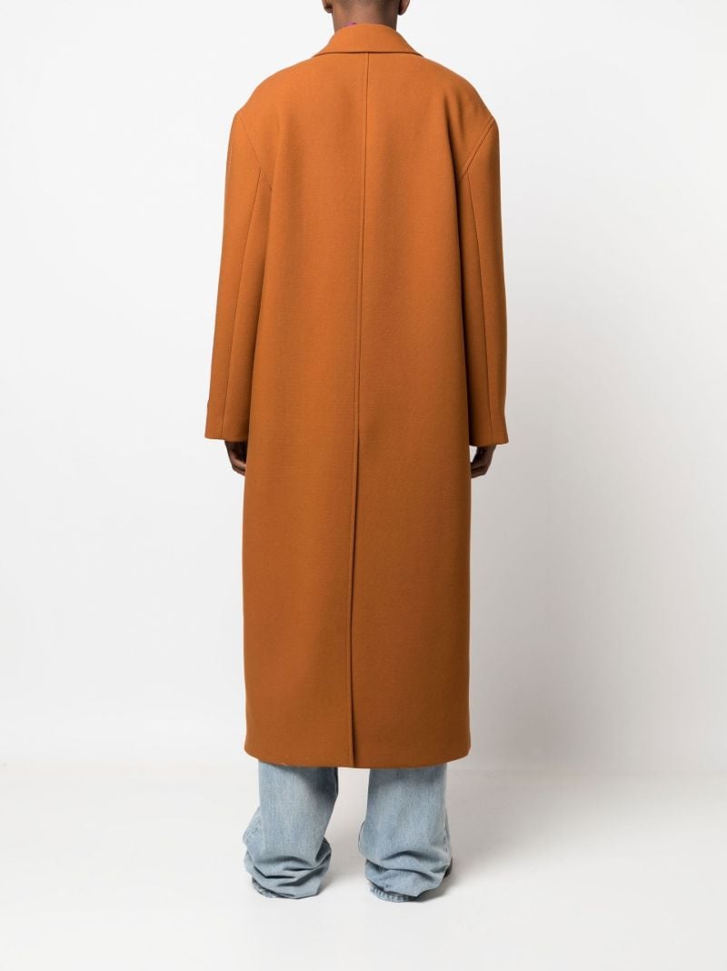 Orange Double-breasted Wool Coat