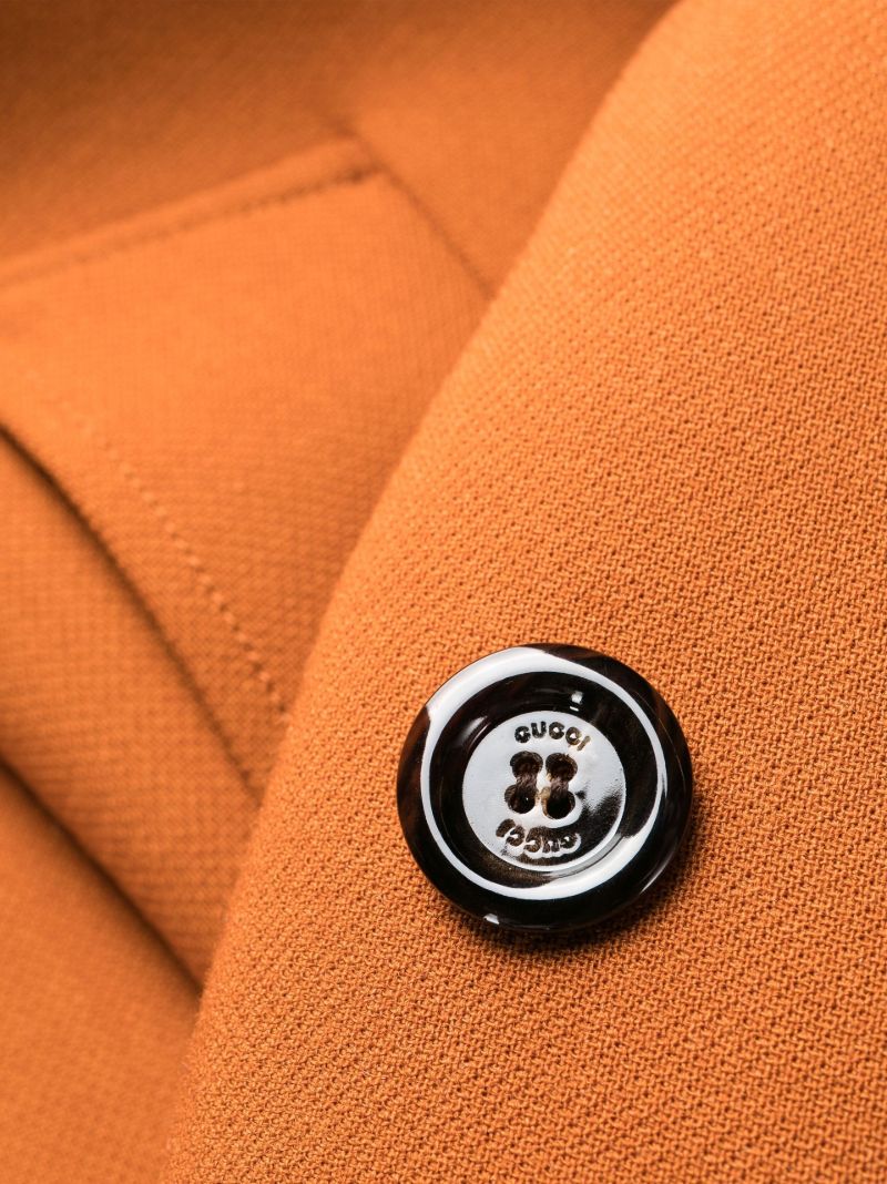 Orange Double-breasted Wool Coat
