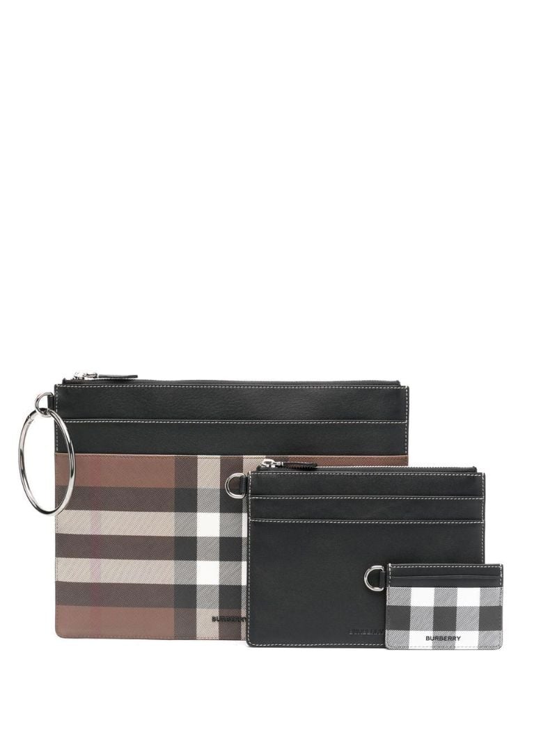 Brown Vintage Check Clutch Bag