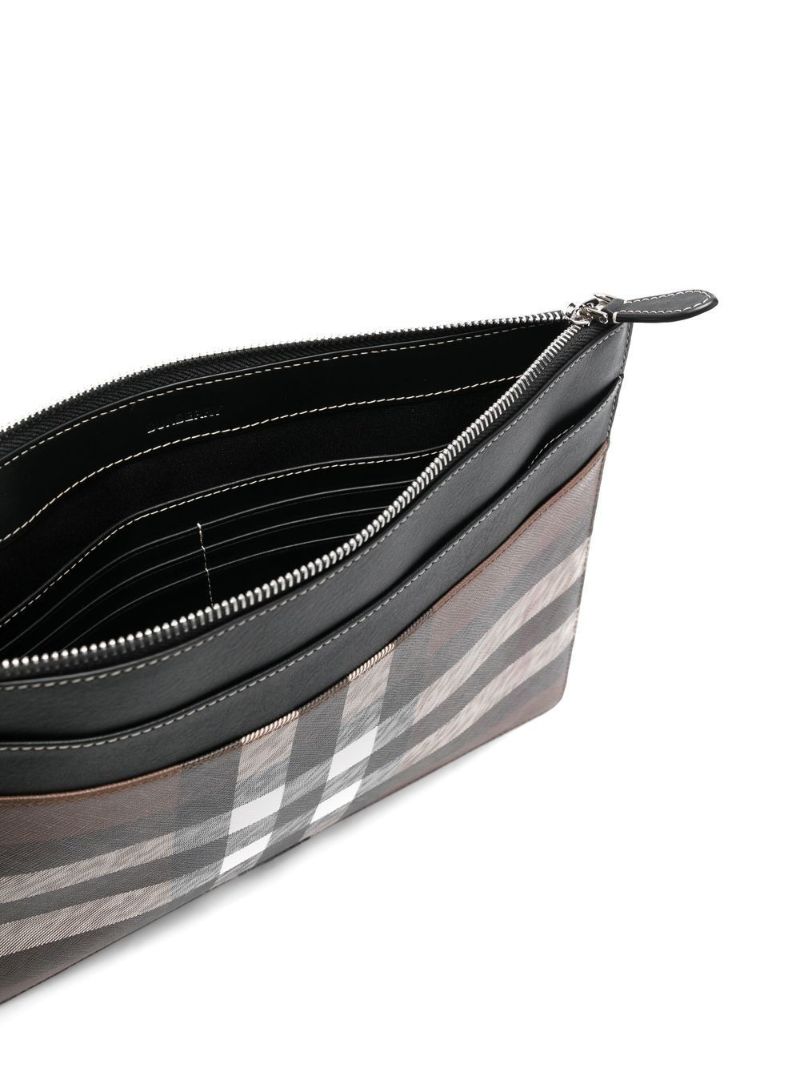 Brown Vintage Check Clutch Bag