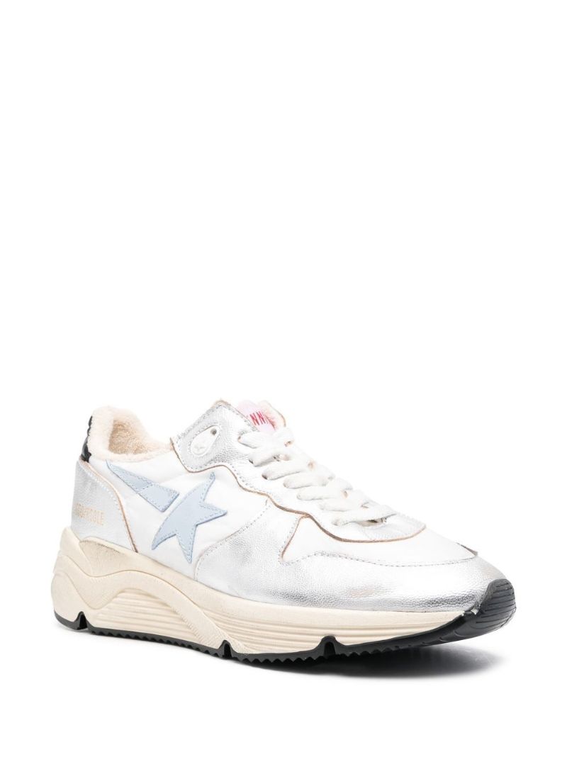 Silver-tone Running Sole Sneakers