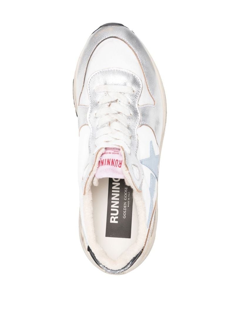 Silver-tone Running Sole Sneakers