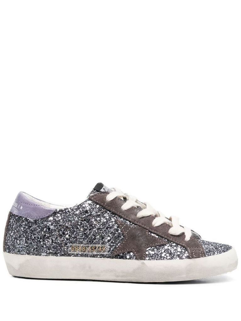 Silver Superstar Glitter Sneakers