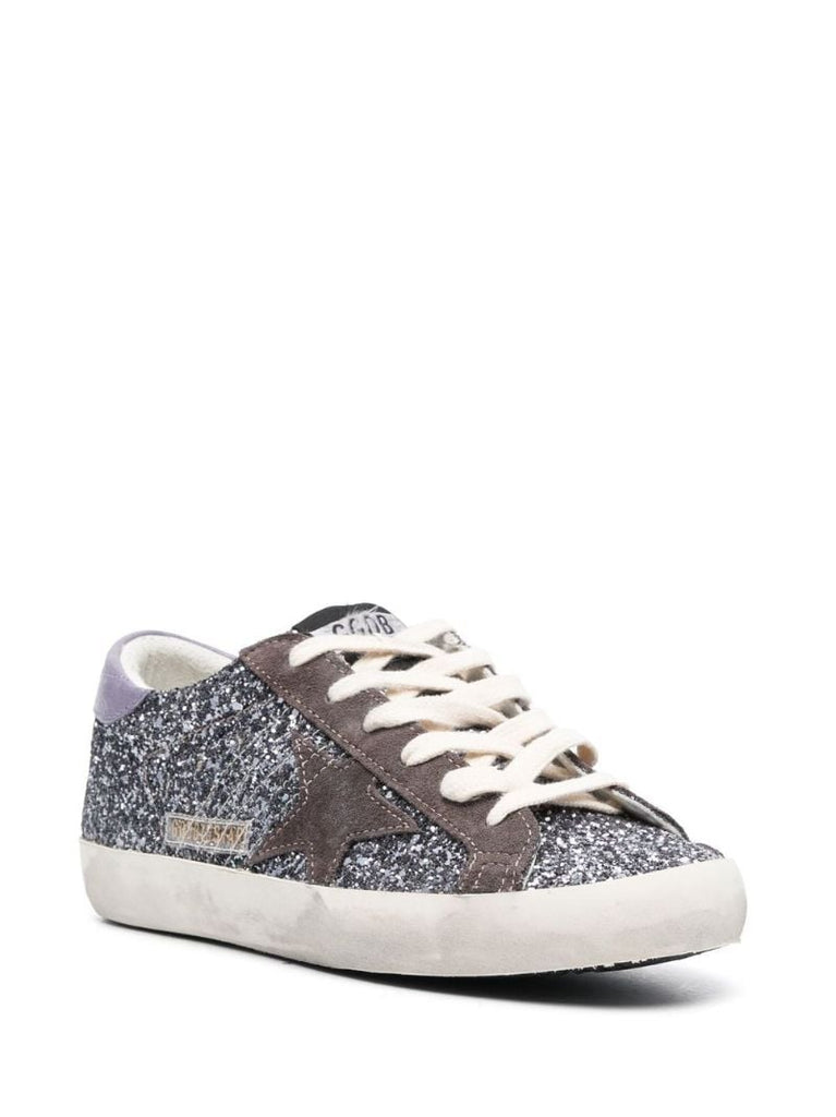 Silver Superstar Glitter Sneakers